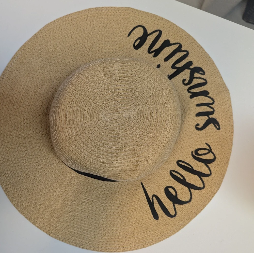 C. C EXCLUSIVES Woven 'hello sunshine' Sun Hat